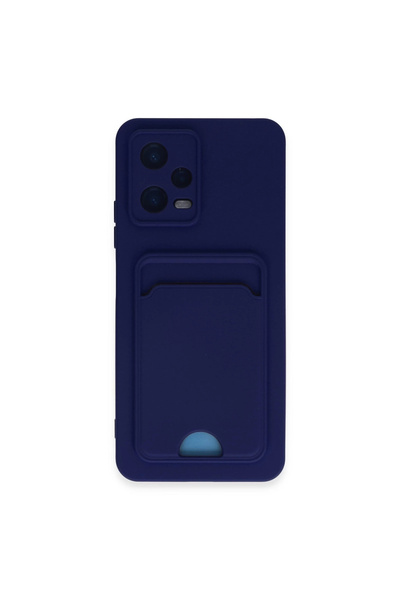 eco port حافظة هاتف Xiaomi Poco X5 5g من السيليكون مع بطاقة عمل كلفن - أزرق داكن