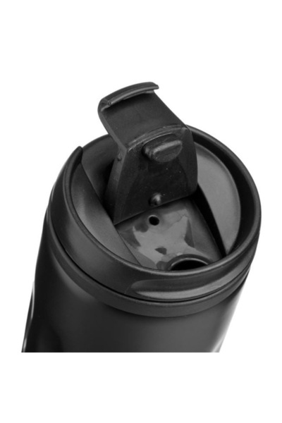 AVA Stainless steel coffee cup, leak-proof lid and spout, black, 450ml, 7.5x21.5cm