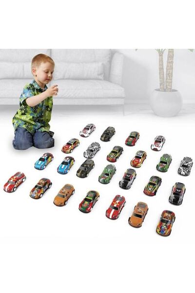 AVA Set of 24 cars, Pull Back, plastic metal, multi-colored, scale 1:43, 3+ years
