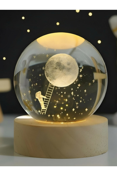 Unutma Beni LED Işıklı Ay Küresi Gece Lambası - Masa Lambası