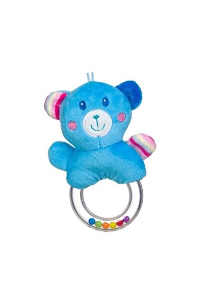 OEM Jucărie zornăitoare de pluș, formă de ursuleț, albastru deschis, 16 cm, A...