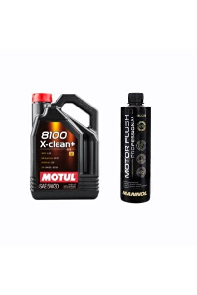 Motul 8100 X-clean Plus 5W30 5L + Mannol Motor Flush 450ml (Pack)