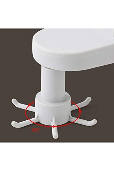 AVA Kitchen utensil holder with 8 hooks, rotating, self-adhesive, white, 17x7x8.5cm