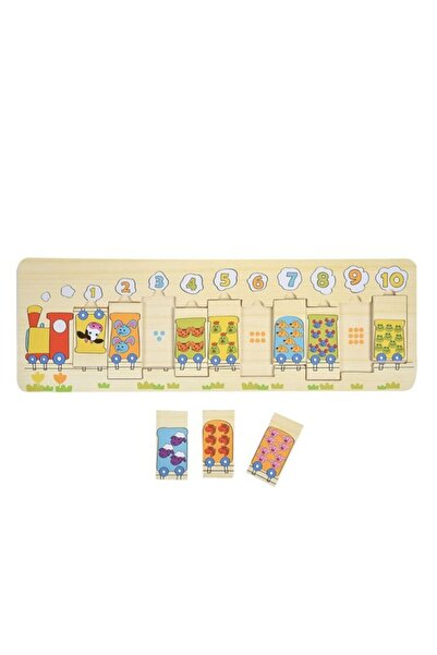 AVA Wooden Train Puzzle with Numbers, 10 Pieces, 45 x 14.5 cm