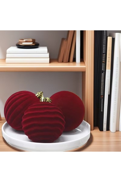 OEM Christmas tree pendant, plush Christmas ball, set of 12, dark green -6cm