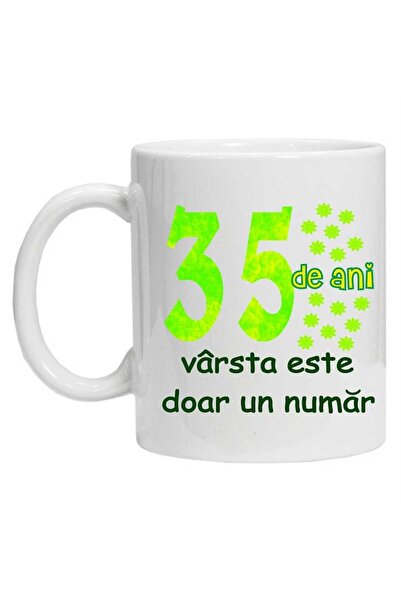 CRD PRINT Personalized mug with print '35 years - age is just a number', White, Ceramic, 330 ml