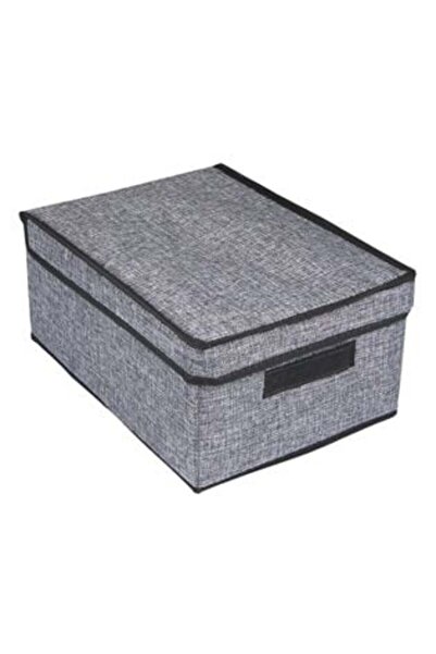 Silver Star Jute Grey Storage Box with Lid 25 x 35 x 16 cm