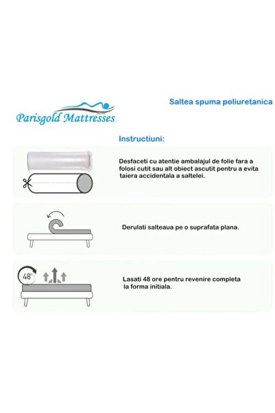 OEM Orthopedic polyurethane foam mattress 140x200x20 cm, firm, non-removable polyester cover with Aloe V