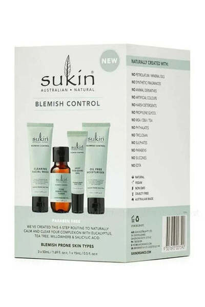 Sukin 4 خطوات للتحكم في العيوب - أنواع البشرة المعرضة للبقع