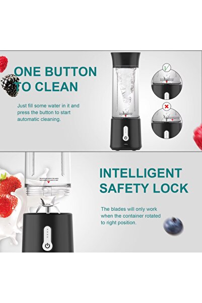 Generic Cordless Portable Personal Blender 17.6oz (500ml) 6-Blade USB-C Rechargeable BPA Free