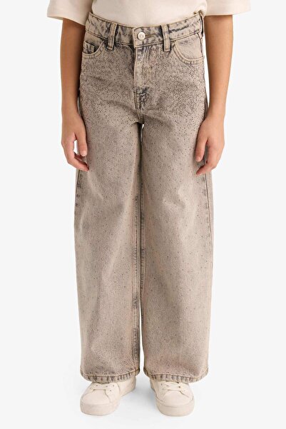 DeFacto Girl's New Year's Themed Straight-Leg Jeans G6493A825Wn