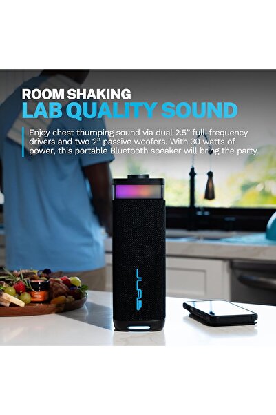 JLAB JBuds Party Portable Bluetooth Speaker, 30W, IPX6, 12h Playtime, RGB Lighting