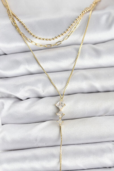 Clariss قلادة نسائية من هارموني أورا مصنوعة من النحاس باللون الذهبي وحجر الزر...