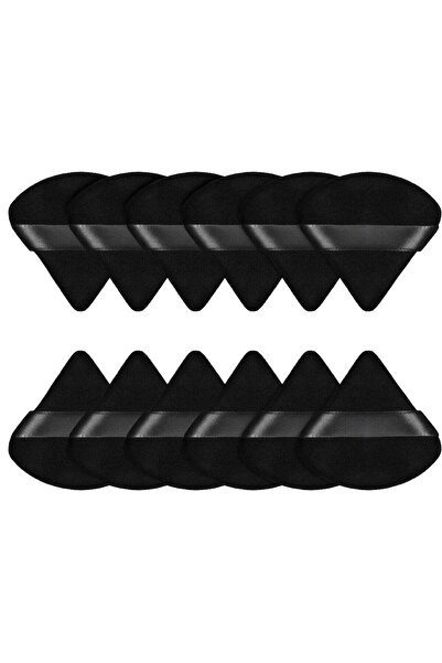 daroge 12 قطعة من إسفنجات البودرة المثلثة للوجه - كريم أساس وبودرة سائبة رطبة/جافة