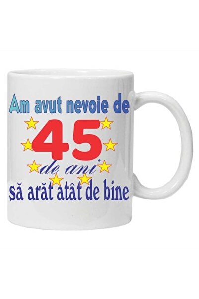 CRD PRINT Personalized mug with print 'It took me 45 years to look this good - model 2', 330 ml, White, Cerami