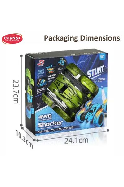 Chanak 360° Rotating RC Stunt Car 4WD double-sided remote car with 2 motors (Color as per Availability)