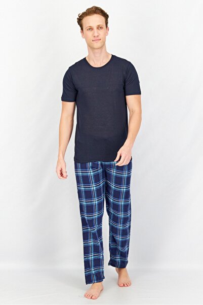 Vince Camuto طقم بيجامة رجالي مكون من قطعتين، بلون أزرق داكن