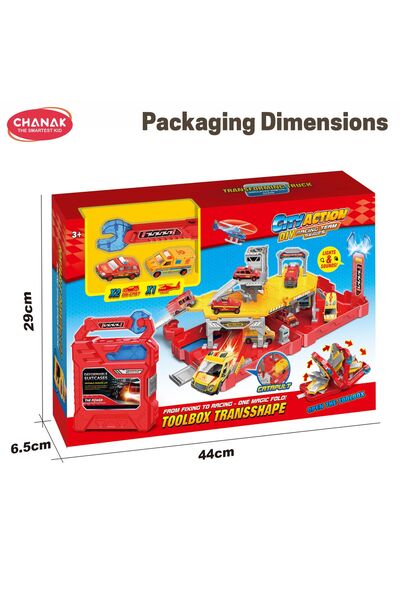 Chanak City Action Diy Racing Team Toolbox Transshape Playset With Lights & Sounds