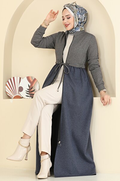 ModaMerve Beli Tünel Detaylı Ferace 2017FON792-MS Laci&Vizyon