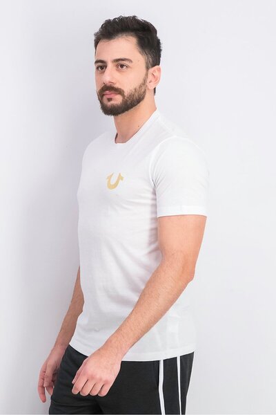 True Religion Men Crew Neck Short Sleeve Graphic Print T-shirt, White