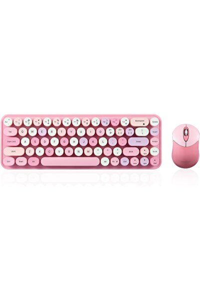 Perixx PERIDUO-802PK Mini Bluetooth Keyboard and Mouse Combo - Pastel Pink - US English