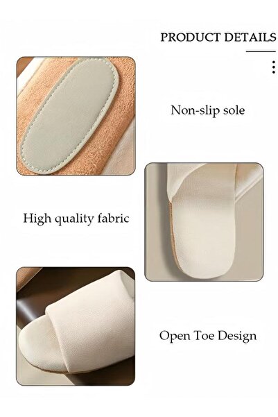 DOMEET House Slippers Men's and Women's Washable Cotton Slippers, Open Toe Non-Slip Soft Sole Shoes