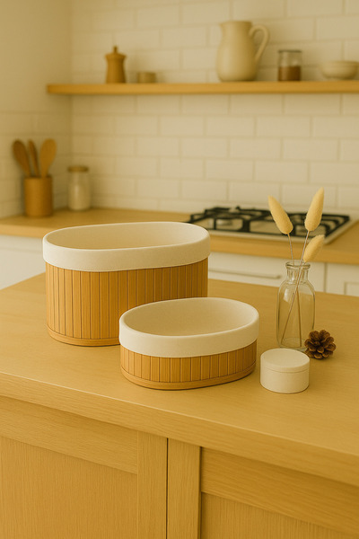 BLUE SİDE 2 Li Oval Pinterest Stil Ev Ve Mutfak Düzenleyici Hasır Sepet Düzenleyici Sepet