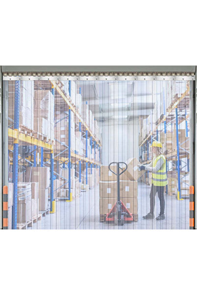 RUBIK ستائر شرائط PVC مضلعة، للمداخل، مانعة للهواء، جاهزة (3.28 × 8.85 قدم)