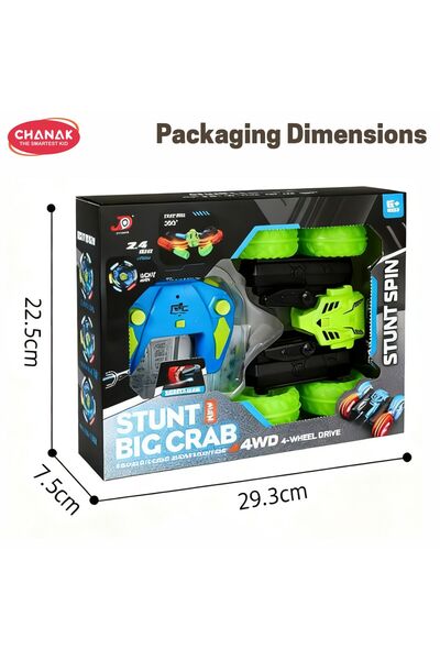 Chanak Stunt Big Crab 4Wd 2.4Ghz Remote Control, Car 360° Rotation Rc Stunt Car (Color as per Availability)