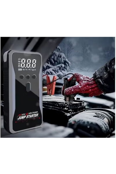 AGD Fast Car Jump Starter with Air Pump and Emergency Light - Portable