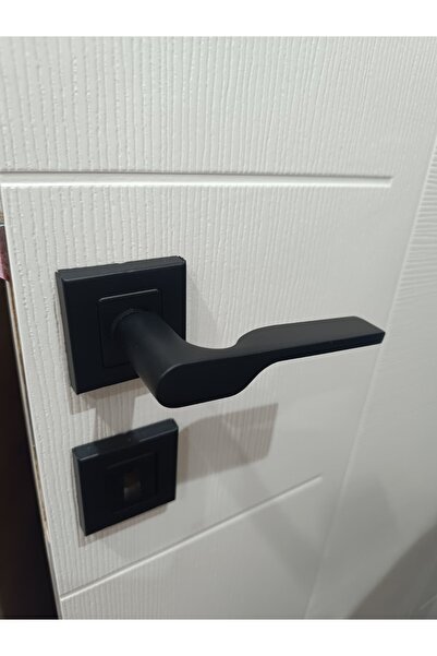 Dündar Metal PUMA - Kare Rozetli Siyah Boyalı Kapı Kolu 2 adet Sağ\Sol