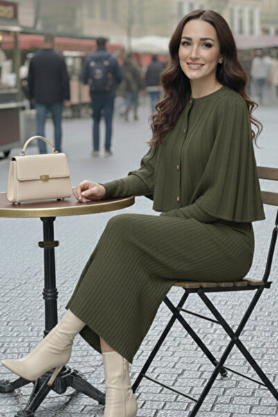 benguen Bolero Knitwear Dress R4478 Khaki