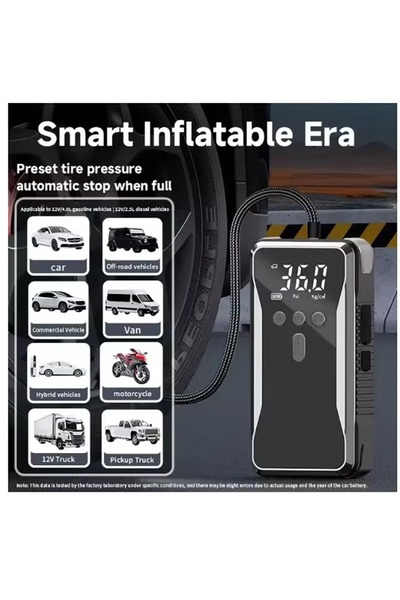 AGD Power Bank Car Jump Starter Kit with Air Pump and Emergency Light