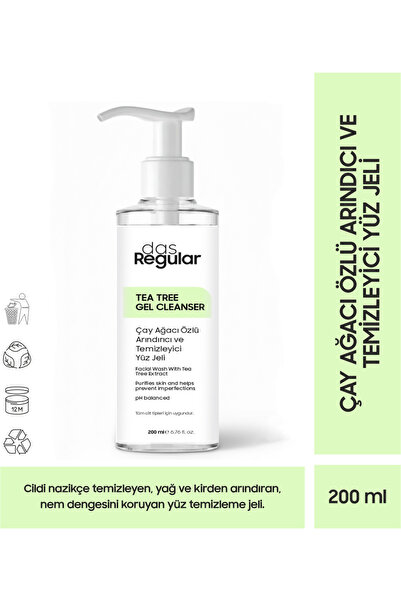 das Regular Akneye Eğilimli Ciltler İçin Çay Ağacı Özlü Yüz Temizleme Jeli – ...