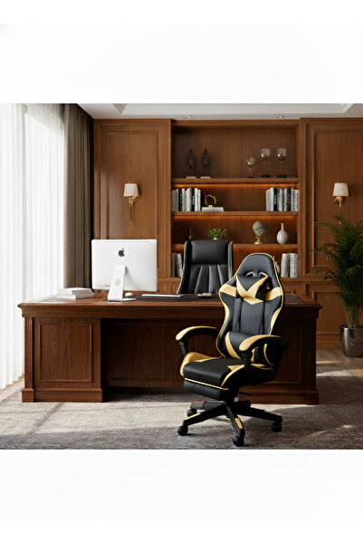 AGD High-Back Office & Gaming Chair with Retractable Footrest, Headrest and Lumbar Support