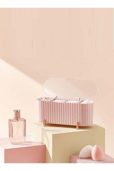 fulina Cotton Pads Storage Box,Q-Tips Holder with 3 Compartments,Makeup Countertop Organizer Containers