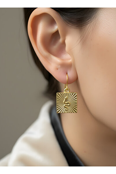 TURBİJ أقراط نسائية مربعة الشكل على شكل ثعبان