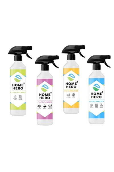 homehero Soluții profesionale de curățare, pachet de 4, 4x500ml – Hydro Cleaner, curățitor de gresie, îndepărtator de pete