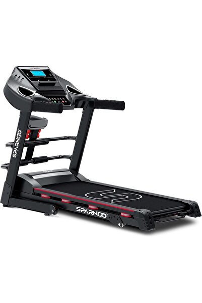 Sparnod Fitness جهاز جري كهربائي سبارنود STH-3500 بقوة 1.75 حصان، قابل للطي تلقائيًا، للجري الداخلي، مقاس 167×72.5×35 سم