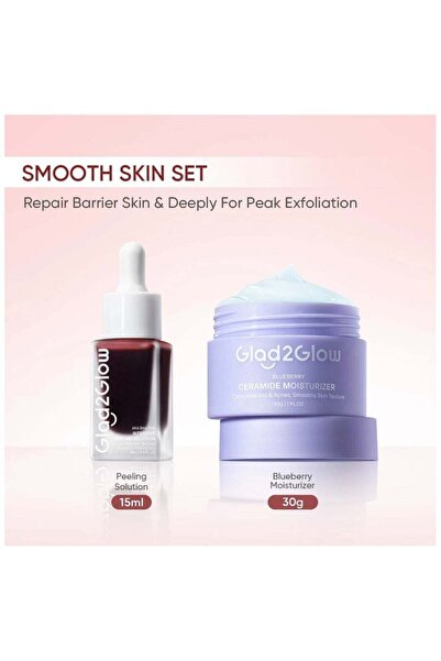 glad2glow مجموعة كاملة: مصل التقشير المكثف AHA BHA PHA 15 مل + مرطب سيراميد ا...