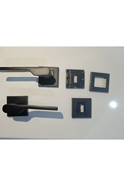 Dündar Metal PUMA - Kare Rozetli Siyah Boyalı Kapı Kolu 2 adet Sağ\Sol