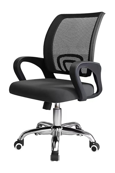 AGD 360° Swivel Wheel Desk Chair Adjustable Height Thickened Sponge Pad Black