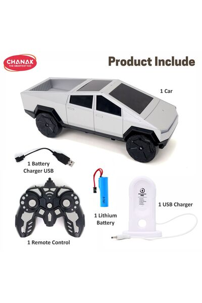 Chanak Diecast Cybertruck Model Car 1:36 Scale Die Cast Toy Truck With Led Light