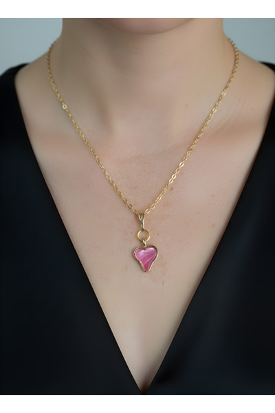 TURBİJ Crescent Detailed Gold Color Thin Chain Women's Necklace