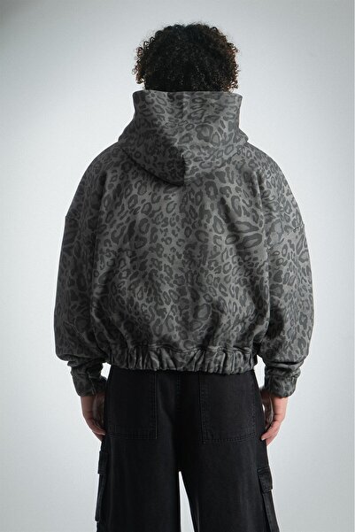 Crupt Studio Shadow Leopard Men's Crop Zip Hoodie