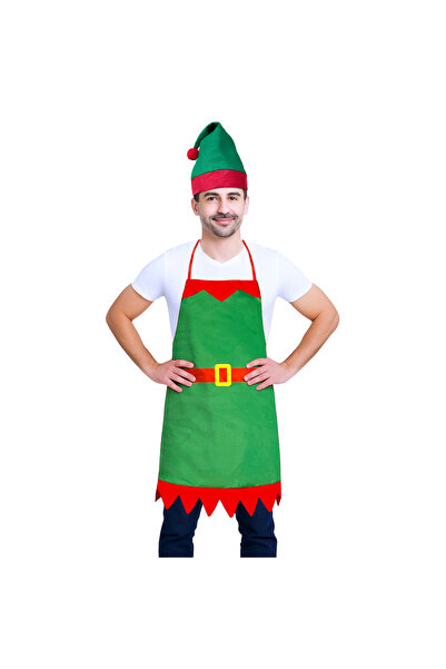Christmas Magic Elf Chef Apron Set Adult Size 54x78cm