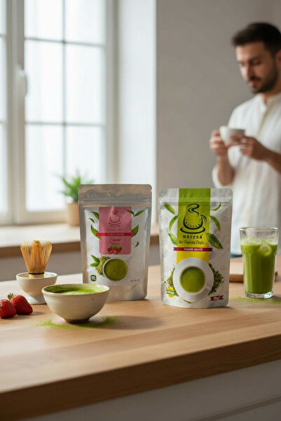 Karadeniz Matcha Strawberry Flavored Matcha 50 Grams and Pure Matcha 50 Grams