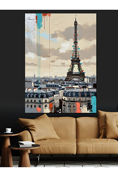 KanvasSepeti Turnul Eiffel Paris Pictură în ulei de înaltă calitate texturat ...