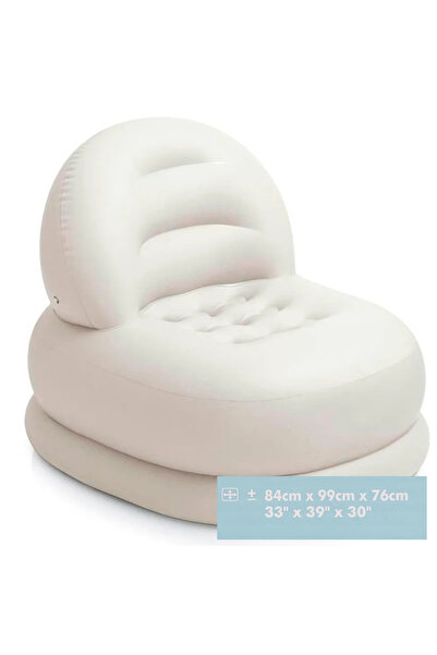 WHITE Intex Mode Chairs, Sofa Chair Inflatable, Soft Floor and Comfortable Back Support Seat, 84 x 9