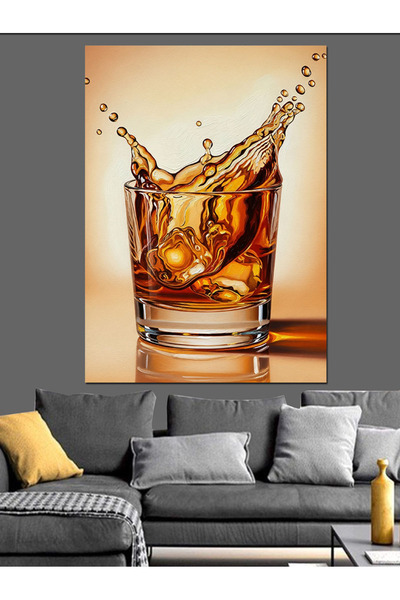 KanvasSepeti Whisky Ice Vopsea în ulei de înaltă calitate texturat Canvas Can...